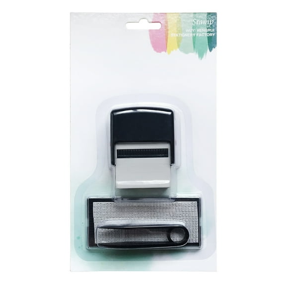 DIY Rubber Stamp Kit Self Ink Dial Assortment Seal Business Number Monogram Pad