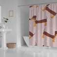 thumbnail image 3 of Coolnut Bath Shower Curtain Liners 72"x72", Pink Dachshund Dog Polyester Waterproof with 12 Curtain Hooks Bathroom Accessories Decoration, 3 of 6