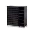 thumbnail image 1 of Baxton Studio Shirley - Storage cabinet - 12 shelves - 2 doors - engineered wood - dark gray, 1 of 10