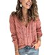 thumbnail image 5 of Suéter de cuello en V hueco de manga larga cárdigan de punto de mujer de primavera y otoño de Europa y Estados Unidos ropa de mujer, 5 of 5