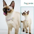 thumbnail image 6 of Ludolm 2 Pack Cotton Breakaway Cat Collars with Bell Flower Pendant Kitty Kitten Collars Pink Purple Collar for Female Girl Cats Male Boy Cats, 6 of 7