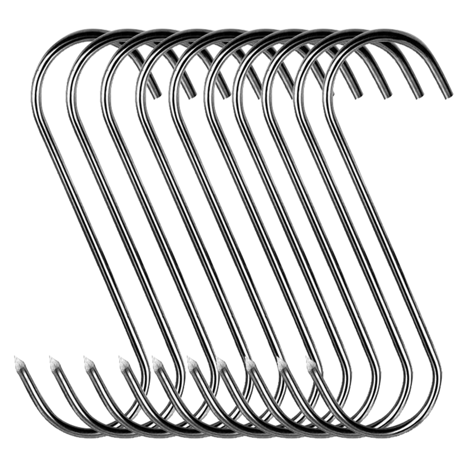 Visland 10PCS Meat Hooks, Heavy Duty Stainless Steel Butcher Hook, S