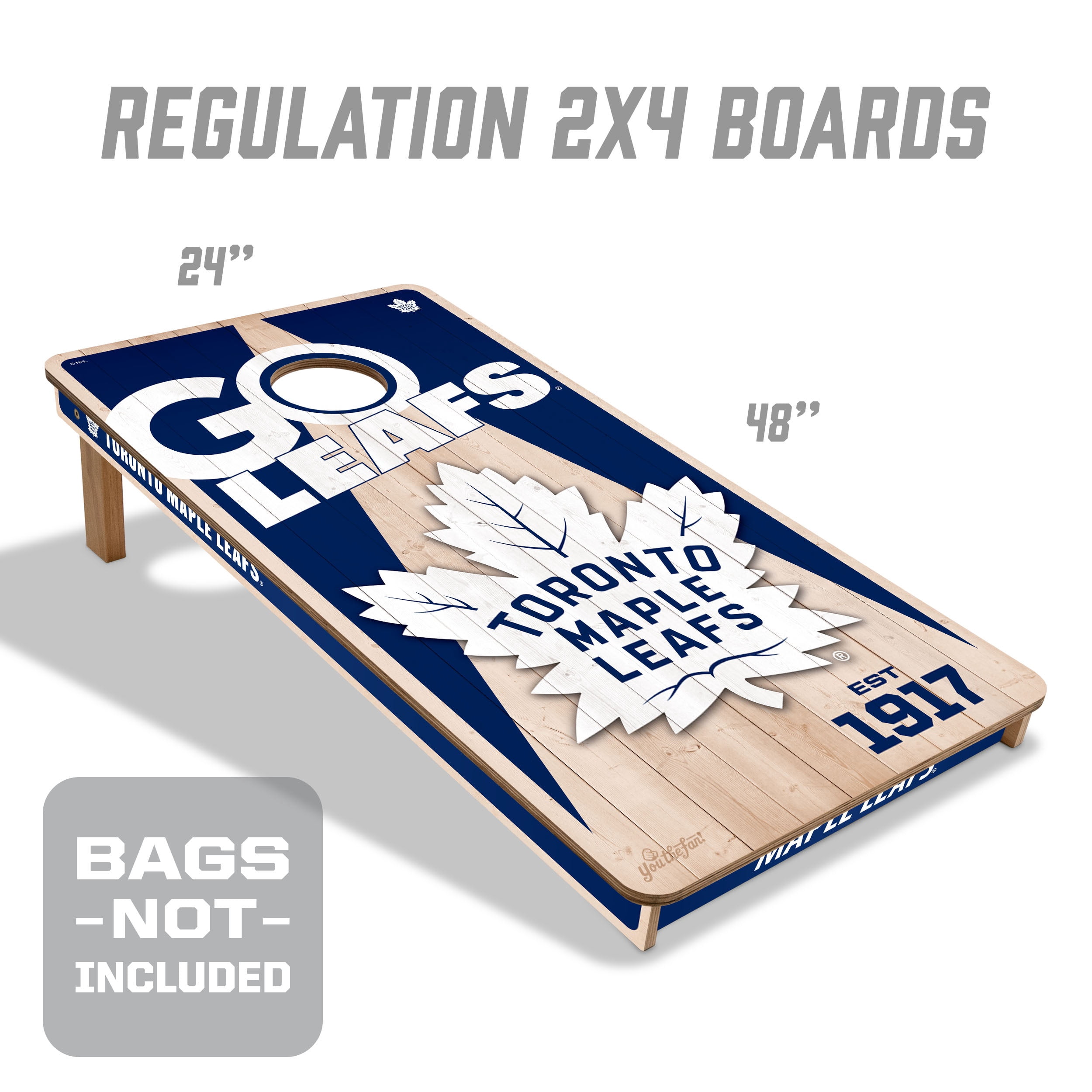 YouTheFan NHLToronto Maple Leafs 2' x 4' Cornhole Game No Bags