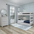 thumbnail image 6 of Plank+Beam Solid Wood Farmhouse Twin over Twin Bunk Bed Bed with Trundle, White Wash, 6 of 7