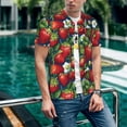 thumbnail image 6 of Lsque Strawberry2 Pattern Mens Polo Golf Shirts Funny Graphics Shorts Sleeve Button Shirts Baseball T-shirt-Large, 6 of 7
