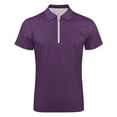 thumbnail image 4 of Dark Purple Men Zipper T-shirt Summer Casual Short Sleeve T-shirt Top, 4 of 7