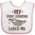 thumbnail image 3 of Inktastic My Great Grandma Loves Me Girls Baby Bib, 3 of 4