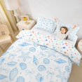 thumbnail image 2 of spefrowx Cartoon Marine Seashell Bedding for Teens, Blue Bow Starfish Duvet Cover Full, Stars Reversible, 3-Piece, 1 Duvet Cover and 2 Pillowcases, 2 of 6