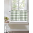 thumbnail image 3 of Sage Green Check Half Window Curtain 36 Inches Long, Modern Rustic Green Buffalo Plaid Window Treatment Curtain Drapes, Small Tier Curtains for Bathroom Over Sink, 27.5"x36", 2 Panels, 3 of 7