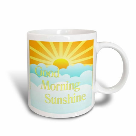 3dRose Image of Good Morning Sunshine Cartoon Sun And Clouds - Ceramic Mug,