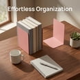 thumbnail image 4 of Unique Bargains Expandable L-Shaped Bookends with Compartments Home 2 Pcs Taoyao Pink 5"L x 3.2"W x 6.6"H, 4 of 5