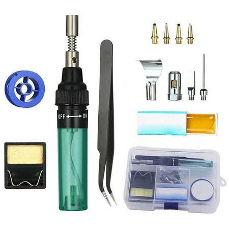 

GadgetVLot Electronic Multi-Function Gas Soldering Iron Durable 13 Pcs Convenient Suitable For exactness Repair Pen Type Welding