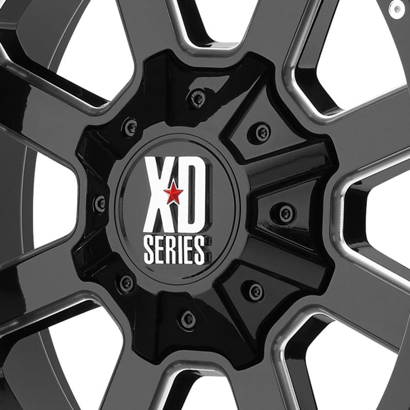 KMC XD Series Wheel Center Hub Cap Gloss Black Tall for XD825 8x170