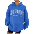 thumbnail image 2 of Los Angeles Hoodies for Women Fall Winter Long Sleeve Graphic Hooded Sweatshirt Streetwear Pullover Tops, 2 of 6