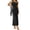 Black, variant on Women's Satin One Shoulder Maxi Dress - Summer Silk Formal Elegant Backless Ruffle Sleeveless Wedding Guest Gown(Black/L)