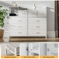thumbnail image 4 of WALYWIK White TV Stand with Charging Station,Wide TV Stand with Open Shelf,Bedroom Dresser for Living Room TV Stand with 9 Drawers,9 Large Storage Drawers for Living Room, 4 of 8