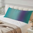 thumbnail image 4 of Teal Purple Ombre Throw Pillow Covers, Modern Art Abstract Aesthetics Soft Breathable Pillow Cases with Invisible Zipper for Sleeping, Long Body Pillowcases for Couch Bed Sofa Chair 20x54 Inches, 4 of 9