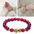 thumbnail image 4 of Red Garnet Pixiu Bracelet 8MM Vietnam Sand Gold Wine Bracelet Red G2T0, 4 of 9