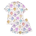 thumbnail image 5 of REDARER Girls 2 Piece Halloween Pajama Set Turn Down Collar Short Sleeve Button Top Matching Shorts Festive Skull Hat Print Casual Home Sleep Loungewear Outfit,3-4 Years, 5 of 5