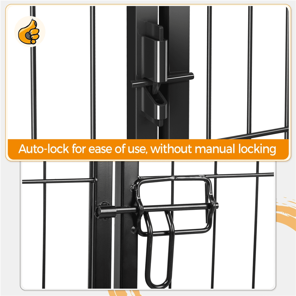Yaheetech 31.5" H 8-Panel Steel Dog Playpen with Door, Black