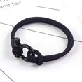 thumbnail image 3 of Nautical Bracelet Handmade Nautical Men's Bracelet with Black Titanium Steel Shackle Men's Rope, 3 of 5