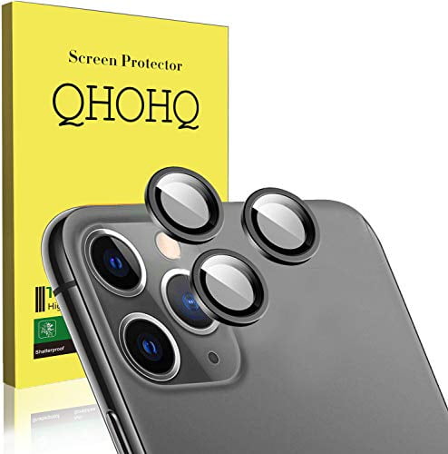 Bubble Free 9H Hardness HD Transparent Scratch-Resistant 4 Pack QHOHQ 2 Pack Tempered Glass Screen Protector +2 Pack Tempered Glass Camera Lens Protector for Apple iPhone 11 Pro 5.8 ,