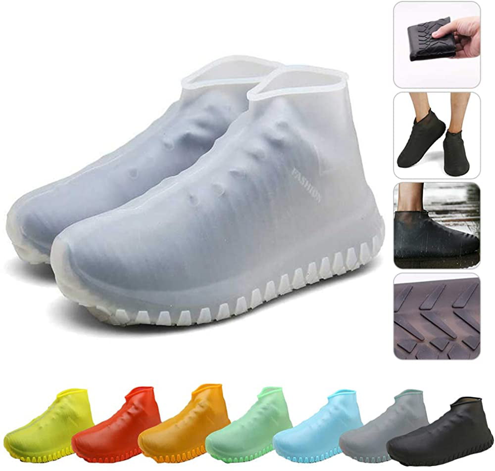 1 Pair Reusable Latex Waterproof Shoe Covers Shoes Protector Rain Cover Elastic 