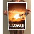 thumbnail image 4 of Hawai'i Vintage Travel Poster / Postcard WPA Style Retro Hawaii Palm Trees, 4 of 4