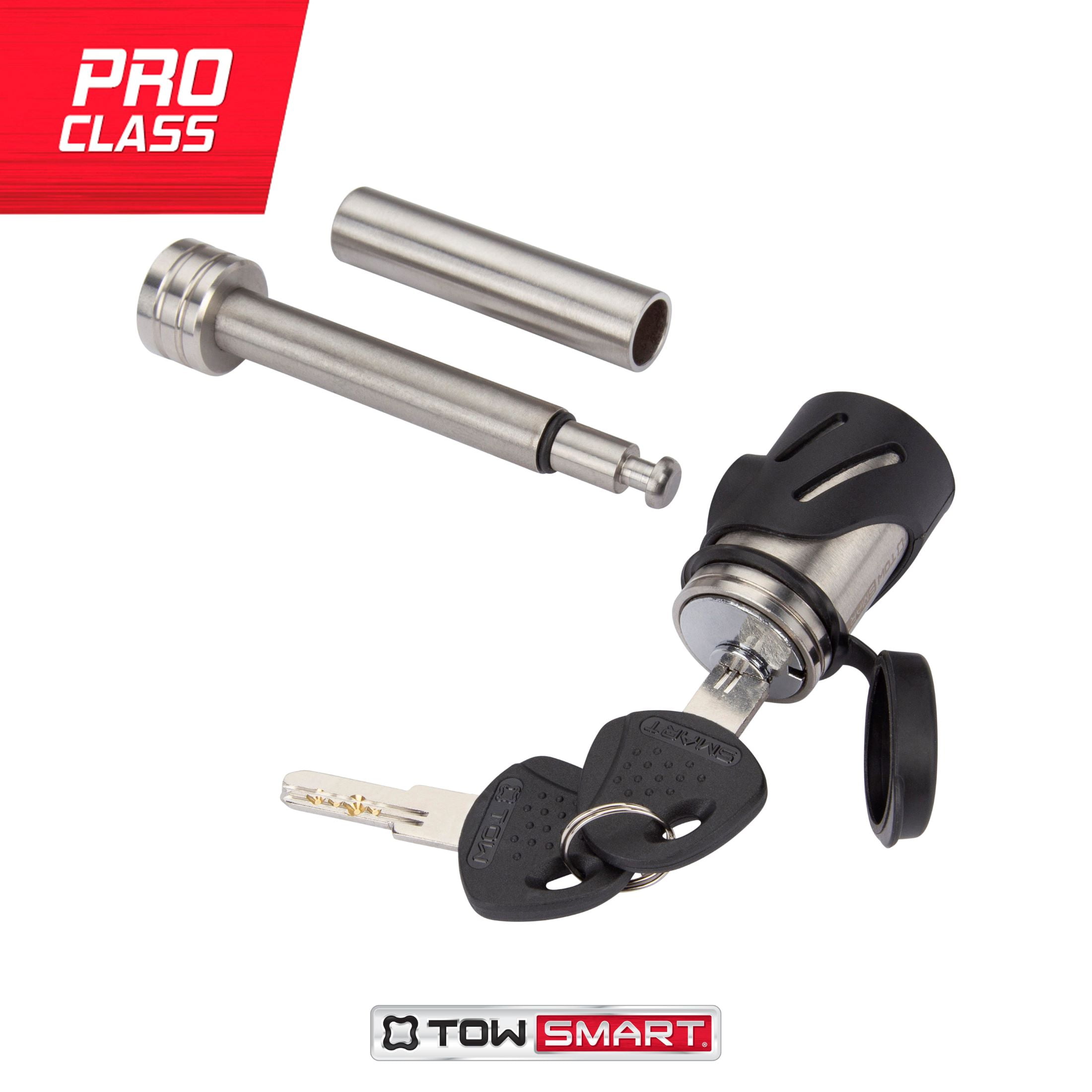 TowSmart Locking Hitch Pin, 1/2in and 5/8in Pin, Stainless Steel, 7276, 2.75in Span, Includes 2 Keys