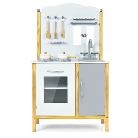 UPC: 6975211145786 | Costway Kids Play Kitchen Set Toddler Pretend Cooking Set w/ Cabinet&Accessories