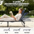 thumbnail image 4 of Outsunny Folding Chaise Lounge Pool Chair, Outdoor Sun Tanning Chair, Folding, Reclining Back, Steel Frame & Breathable Mesh, Dark Blue, 4 of 10