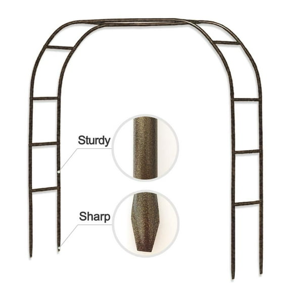 Arche de Jardin en Métal, 7,8 Pieds de Hauteur x 5,5 Pieds de Largeur, Tonnelle en Métal Robuste avec Extrémités Tranchantes pour Grimper sur des Vignes et des Plantes, Décoration de Fête pour Mariages et Quinceañeras