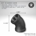 thumbnail image 2 of Ironwerks Designs 3/4" Elbow, 45 Degree Black Pipe Fittings - Decorative Pipe Dcor, Metal Pipe Furniture [20-Pack], 2 of 7