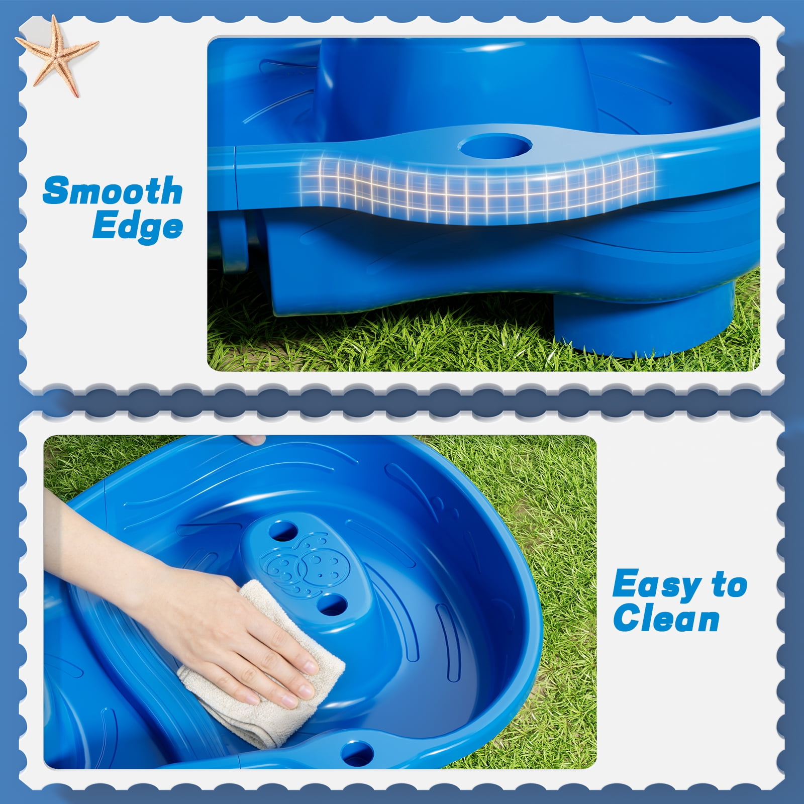 3-Tier Water Table for Toddlers 1-3, Multi-Functional Sand Water Table Toy with Rich Sand Toys, Sensory Activity Table for Kids Outdoor Indoor Beach Fun