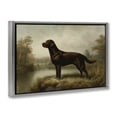 thumbnail image 2 of Stupell Industries Traditional On Alert Chocolate Lab Gray Floating Frame Canvas Art, 25 x 17, by Petals Prints Design, 2 of 8