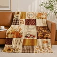 thumbnail image 3 of SPXUBZ Rustic Harvest Patchwork Flannel Fleece Blanket, Farmhouse Fall Throw Blanket, Soft Cozy Warm Blanket for Bedroom Sofa Decor 50"x40", 3 of 5