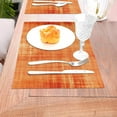 thumbnail image 5 of YFYANG Washable Heat-Resistant Placemats, 70% PVC/30% Polyester, Watercolor Orange Textured Kitchen Table Mat, 12" x 18" 4 Piece, 5 of 6
