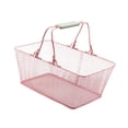 thumbnail image 2 of Canasta de compras Conveniente metal con asas para tiendas Retails Supermarket Rosa, 2 of 8