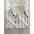 thumbnail image 3 of Tier Curtains 45 Inches Long, Marble Grey White Window Treatment Curtain Drapes, Abstract Cracked Crystal Gold Lines Small Curtain Drapes for Bathroom Laundry Room, 27.5"x45", 2 Panels, 3 of 7