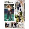 thumbnail image 4 of TEMOFON Summer Pants for Women Elastic Waistband Summer Womens Sweatpants with Pockets Clothes Casual Black S, 4 of 10
