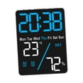 thumbnail image 3 of Reloj despertador digital de escritorio con enchufe, función de repetición de alarma, fecha y temperatura, 12/24 h Luz de fondo azul, 3 of 9