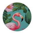 thumbnail image 2 of JEUXUS Palm Leaf Flamingo Animals Round Fitted Table cover with Elastic Edge Spring Summer Table Cover Waterproof Wipeable Table Cloth Linen for Indoor Outdoor Camping, 2 of 7