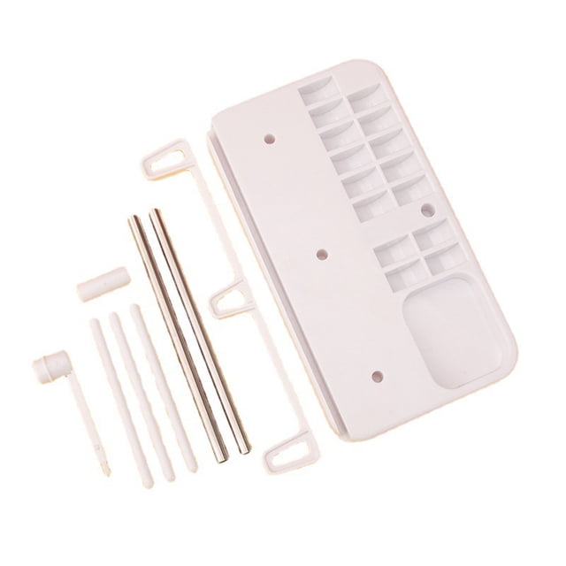 Injueey Soporte de hilo de 3 carretes ajustable, soporte de bobina, organizador de costura de bordado, estantes resistentes al desgaste para De coser Blanco