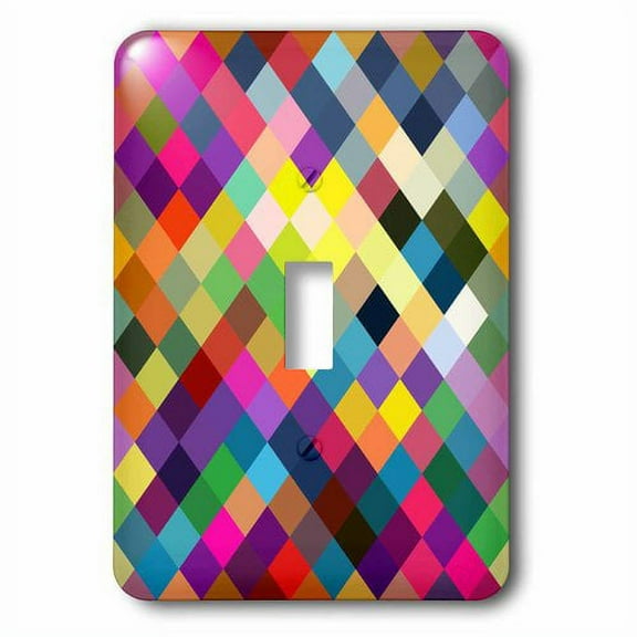 3dRose, Colorful Geometric Diamond Pattern, single toggle switch