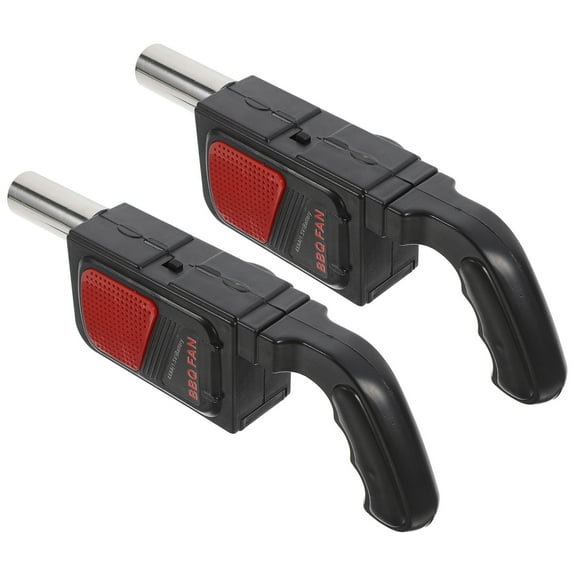 ETHZZLE 2Pcs Battery Operated Electric Fire Bellows Black Portable Bbq Fan for Grill Use