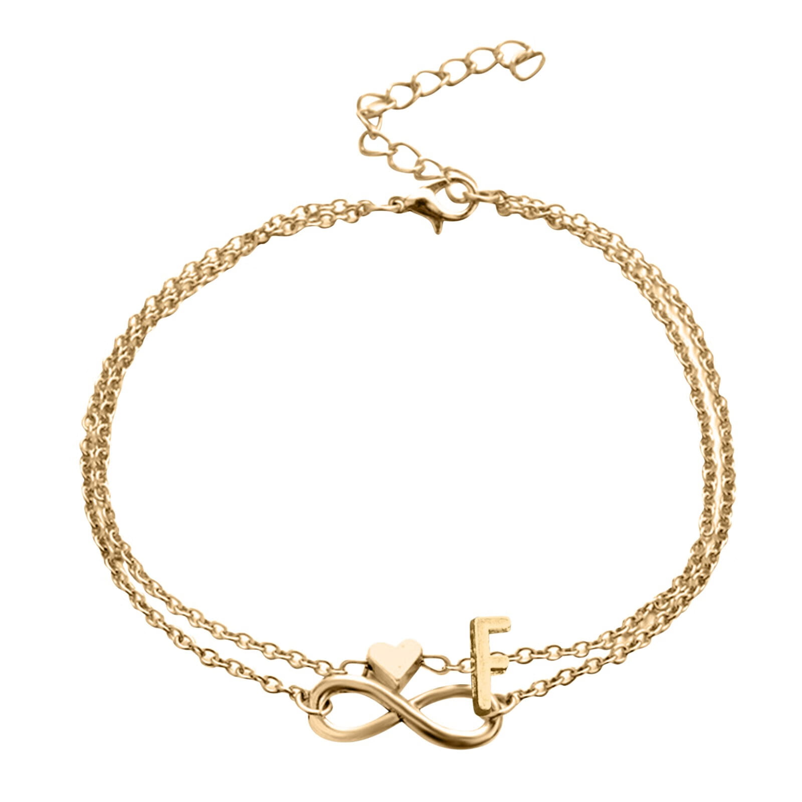  Female Foot Chain 26 Letters Single Layer Hexagons Anklet  Jewelry Anklet 26 Initial Anklet Bracelets for Women Letters Anklet  Matching Rings Best Friends (N, One Size) : Clothing, Shoes & Jewelry