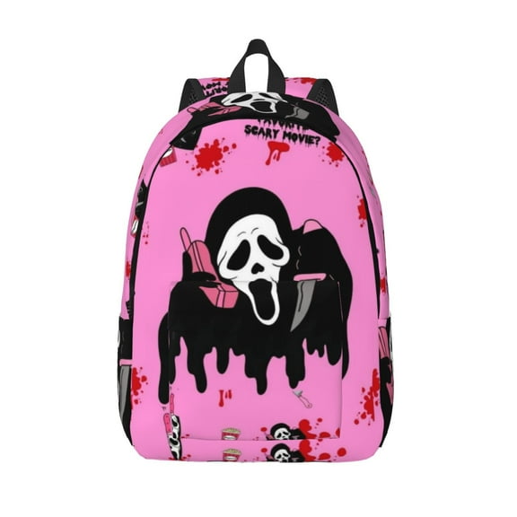 Ghostface Backpack Canvas Casual Lightweight Backpack Fashion Travel Backpack Laptop Backpack 17.7 Inch And15.7inch