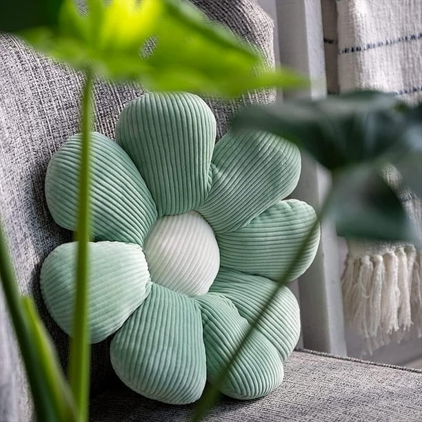 Cojines de Flores, Almohada con Forma de Flor de 50 cm, Cojín de Suelo con Flores, Cojín de Asiento, Cojín de Pétalos Suaves para el Hogar, Sofá, Coche, Amarillo