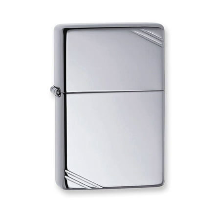 Vintage High Polish Chrome Lighter - Zippo Vintage w/Slashes High Polish Chrome Lighter