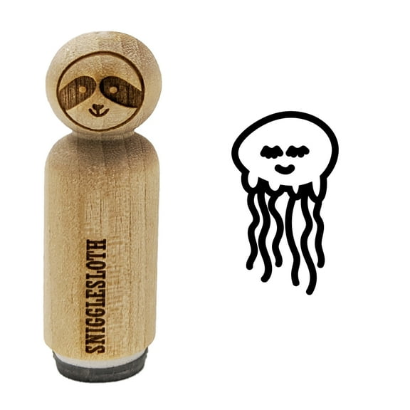 Jellyfish Doodle Rubber Stamp for Scrapbooking Crafting Stamping - Mini 1/2 Inch